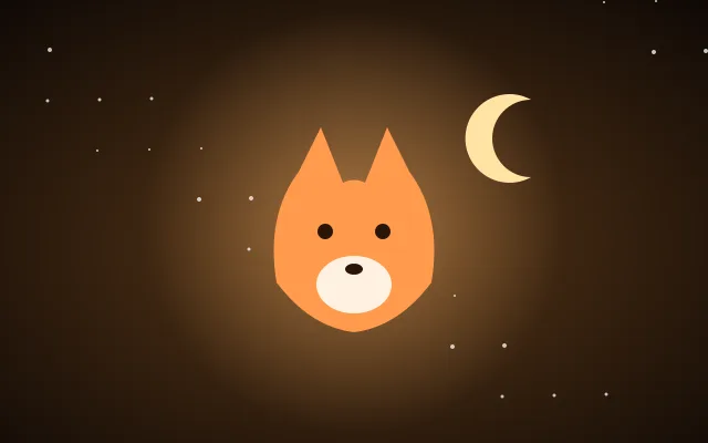 A glowing fox under the stars